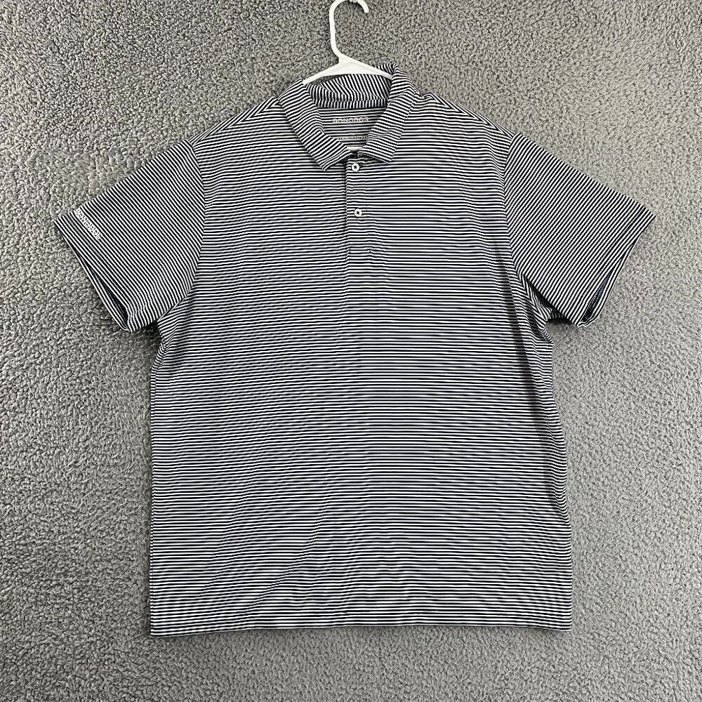 Bonobos‎ Golf Polo Men XL Navy White Striped Performance Short Sleeve Shirt
